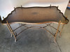 Late 20th Century Maitland Smith Gilded Iron Faux Bois Tray Top Statement Tole Cocktail Table Late 20th Century Maitland Smith Gilded Iron Faux Bois Tray Top Statement Tole Cocktail Table