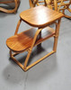 1950s Restored 2-Tier Rattan & Mahogany Side Lamp Table, Pair 1950s Restored 2-Tier Rattan & Mahogany Side Lamp Table, Pair