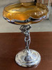1930s Chrome Farberware Nude Women Art Deco Compote with Amber Glass Cup 1930s Chrome Farberware Nude Women Art Deco Compote with Amber Glass Cup