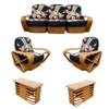 Restored 6 strand, Paul Frankl Style Sofa, Table & Chair Set Restored 6 strand, Paul Frankl Style Sofa, Table & Chair Set