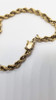 Mid Century 14k Gold Rope Chain Necklace and Bracelet Set