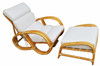 Immaculately Restored Rattan Reverse Pretzel Three Strand Lounge Chair and Matching Ottoman Immaculately Restored Rattan Reverse Pretzel Three Strand Lounge Chair and Matching Ottoman