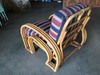 Restored Blond "Double Horseshoe" Rattan Three-Strand Lounge Chair