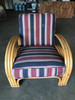 Restored Blond "Double Horseshoe" Rattan Three-Strand Lounge Chair