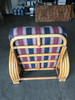 Restored Blond "Double Horseshoe" Rattan Three-Strand Lounge Chair