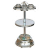 Chrome Art Deco Two-Tier Ashtray Stand with Electric Lighter