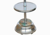 Chrome Art Deco Two-Tier Ashtray Stand with Electric Lighter