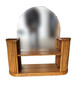 Post War Rattan Vanity Table Console Mirror w/ Shelf