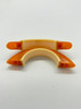 Mid Century Burnt Orange & Ivory Bakelite Bridge Drawer Pull