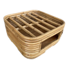 Restored Stacked Rattan Ottoman With Cubby Space