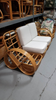 Restored Rattan Six-Strand Three Piece Full Pretzel Sofa W/ Stacked Base