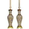 Arts & Craft Chinese Bronze Cloisonné Enamel Vase Lamp by Mimi London, Pair Arts & Craft Chinese Bronze Cloisonné Enamel Vase Lamp by Mimi London, Pair