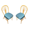 1980s Restored Rattan Fan Back Dining Chairs, Pair 1980s Restored Rattan Fan Back Dining Chairs, Pair