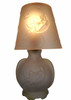 Frosted Glass Crescent Moon Boudoir Lamp, Circa 1920 Frosted Glass Crescent Moon Boudoir Lamp, Circa 1920