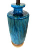 Large Aldo Londi Style Blue Rimini Art Pottery Lamp