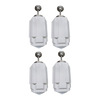 Set of Four 24" Tall Art Deco Stepped Globe With Chrome Ceiling Pendent Set of Four 24" Tall Art Deco Stepped Globe With Chrome Ceiling Pendent