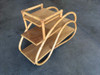 1950s Restored Rattan ""Double S"" Side Table With Three-Tier Mahogany Tops - a Pair