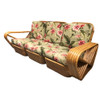 1950s Restored Rattan Six Strand Square Pretzel Sofa