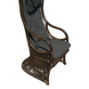 1950s Restored Mid-Century Dark Stained Rattan Canopy Chair, Pair 1950s Restored Mid-Century Dark Stained Rattan Canopy Chair, Pair