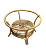 Restored Round Two-Tier Rattan Spiral Coffee Table With Glass Top