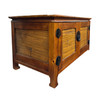 Oriental James Mont Style Koa & Stick Rattan Tv Console Oriental James Mont Style Koa & Stick Rattan Tv Console