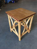 1950s Restored Pre-War Rattan "Twin Arch" Side Table With Solid Mahogany Top