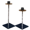 1990s Post Modern Iron, Bronze Candlestick Small Holders by Bruce R. MacDonald, Pair 1990s Post Modern Iron, Bronze Candlestick Small Holders by Bruce R. MacDonald, Pair
