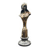 Early 20th Century Emmanuel Villanis Style Art Nouveau French Virgin Mary Sculpture With Marble Base Early 20th Century Emmanuel Villanis Style Art Nouveau French Virgin Mary Sculpture With Marble Base