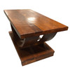 1930s Art Deco 2-Tier Mahogany Arch Coffee Table by Gilbert Rohde for Brown Saltman