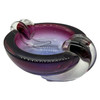 1960s Hand Blown Amethyst Tone Murano Style Weighted Cased Art Glass Ashtray 1960s Hand Blown Amethyst Tone Murano Style Weighted Cased Art Glass Ashtray