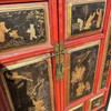 Qing Dynasty Hand Painted & Lacquered Gilt Armoire Cabinet, China Qing Dynasty Hand Painted & Lacquered Gilt Armoire Cabinet, China