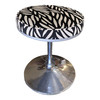 1960s "Tulip" Style Chrome Stool Attributed to Eero Saarinen With Nairobi Upholstery Seat 1960s "Tulip" Style Chrome Stool Attributed to Eero Saarinen With Nairobi Upholstery Seat