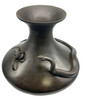Late 19th Century Meiji Era Hand Casted Japanese Bronze Vase of Snake & Hunting Frog