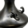 Late 19th Century Meiji Era Hand Casted Japanese Bronze Vase of Snake & Hunting Frog