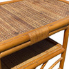 1940s Restored Art Deco "Palm" Rattan Side Drink Table W/ Rice Mat Top 1940s Restored Art Deco "Palm" Rattan Side Drink Table W/ Rice Mat Top