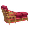 Restored 1930s Stick Reed Rattan "President" Chaise Lounge Restored 1930s Stick Reed Rattan "President" Chaise Lounge