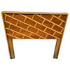 1950s Restored Mid-Century Geometric Brick Pattern Rattan & Mahogany Twin Size Headboard 1950s Restored Mid-Century Geometric Brick Pattern Rattan & Mahogany Twin Size Headboard