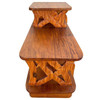 1940s Restored Hand Carved Koa Wood 3 Tiered Side Lamp Table With Bamboo Motif