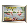 Mid Century Flamingo Lithograph Print by Turner in Mirror Frame Mid Century Flamingo Lithograph Print by Turner in Mirror Frame