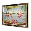 Mid Century Flamingo Lithograph Print by Turner in Mirror Frame Mid Century Flamingo Lithograph Print by Turner in Mirror Frame