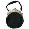 Late Victorian Sterling Silver Ladies Black Purse