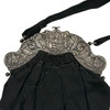 Late Victorian Sterling Silver Ladies Black Purse