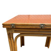 1940s Restored Mid-Century Expanding Hinge Leaf Rattan Dining Table