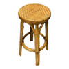 Restored Vintage Woven Cane and Rattan Barstool