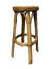 Restored Vintage Woven Cane and Rattan Barstool