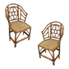 1910s Brighton Pavilion Style Rattan Dining Armchairs - a Pair 1910s Brighton Pavilion Style Rattan Dining Armchairs - a Pair
