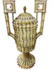 1950s Italian Beadwork Glass & Cut Crystal Vase Lamp Mounted in Case