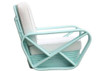 Restored 1940s Aqua Turquoise 5-Strand Square Pretzel Rattan Lounge Chairs - Pair Restored 1940s Aqua Turquoise 5-Strand Square Pretzel Rattan Lounge Chairs - Pair