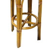 1960s 3-Strand Rattan Barstool With Multi-Color Woven Seat 1960s 3-Strand Rattan Barstool With Multi-Color Woven Seat
