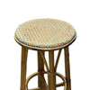 1960s 3-Strand Rattan Barstool With Multi-Color Woven Seat 1960s 3-Strand Rattan Barstool With Multi-Color Woven Seat